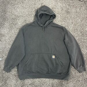 Carhartt Hoodie Gray Hooded Pullover Rain Defender Logo Men's Size 3XL Loose Fit